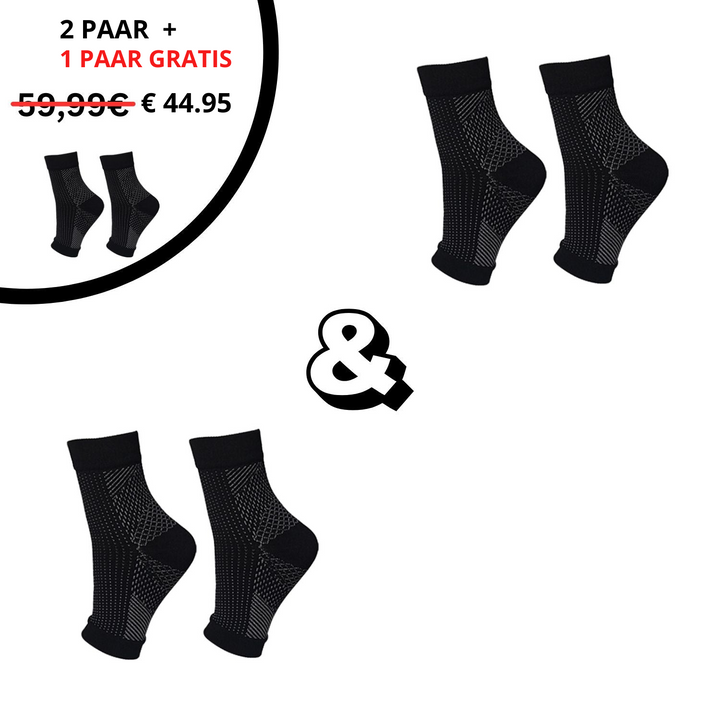 Skarpetki kompresyjne ortopedyczne - RevitaStep-Czarny-35-38-2x Para (+1 Gratis)-Trend Polska