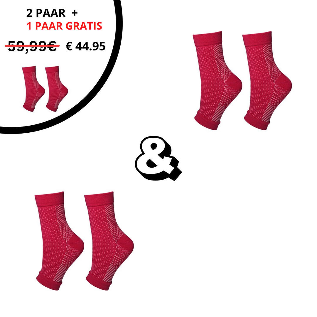 Skarpetki kompresyjne ortopedyczne - RevitaStep-Czerwony-35-38-2x Para (+1 Gratis)-Trend Polska