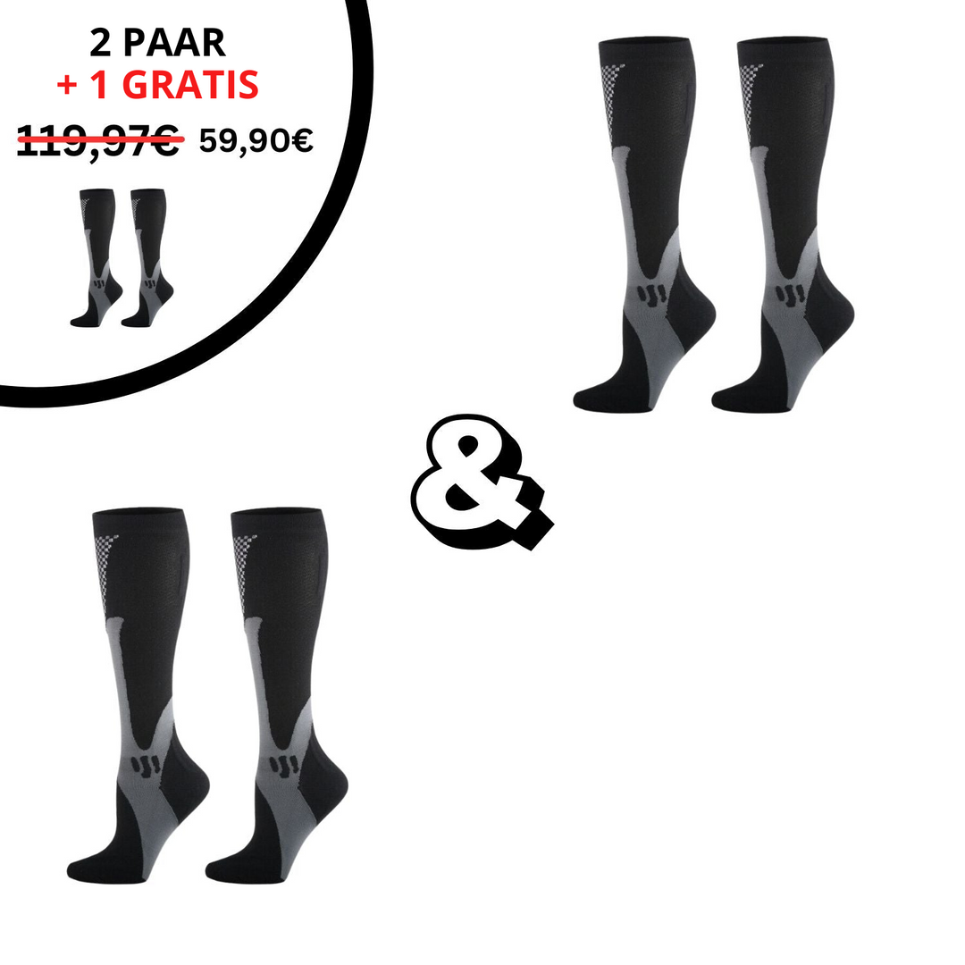 Skarpetki kompresyjne ortopedyczne - VitalForce-S-M (34-37)-Czarny-2x Para(+1 Gratis)-Trend Polska