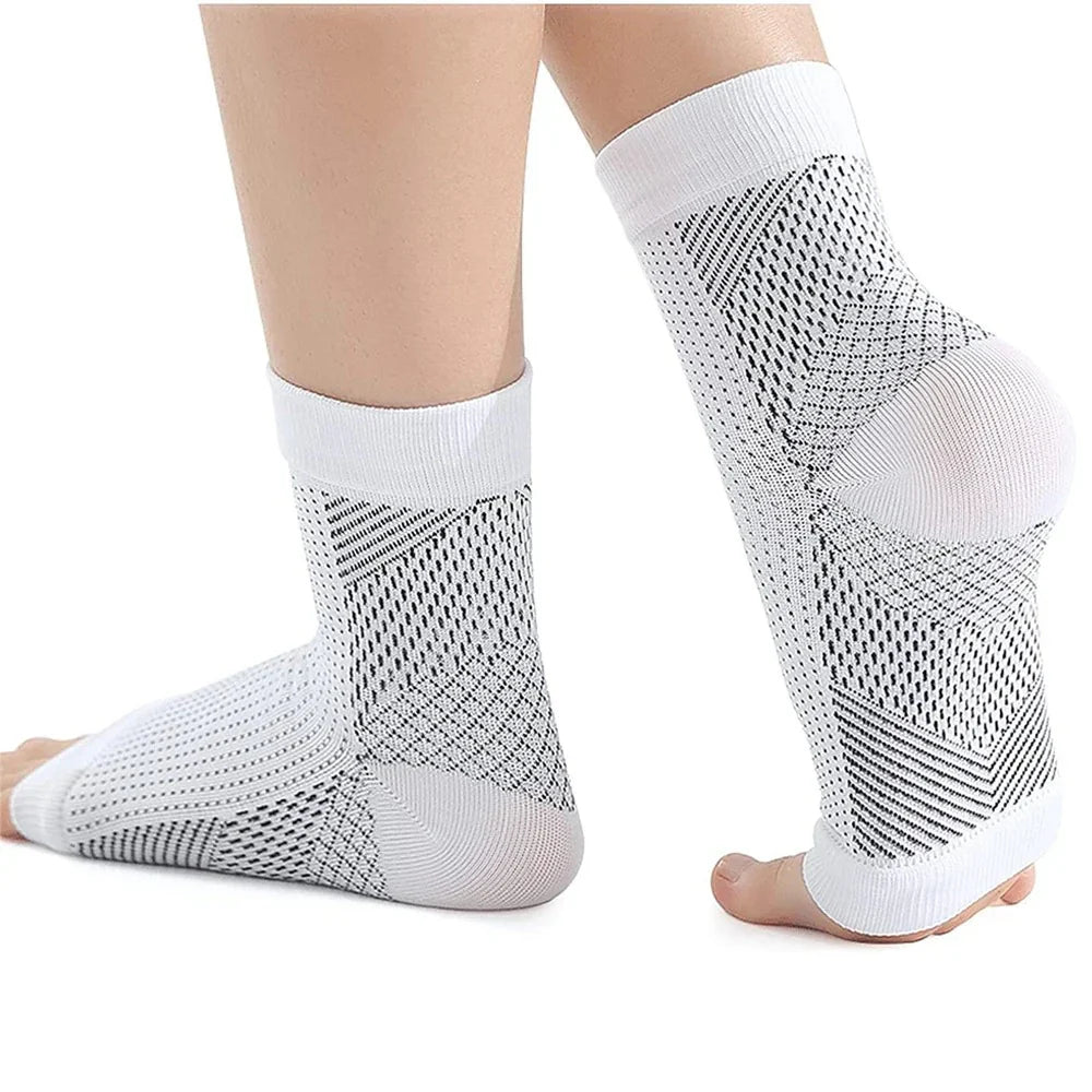 Skarpety na kostki łagodzące neuropatię | Kompresyjny design neuropatii-M-Biały-Trend Polska