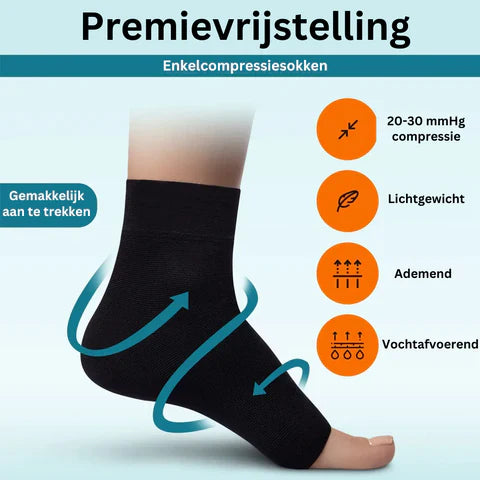 Skarpety na kostki łagodzące neuropatię | Kompresyjny design neuropatii-M-Czarny-Pomarańczowy-Trend Polska