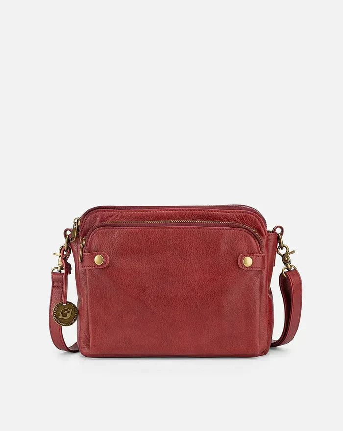 Skórzana torba na ramię - PremierSatchel-Czerwony-Trend Polska
