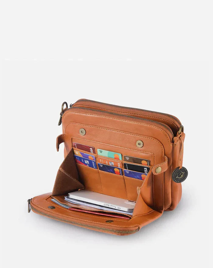 Skórzana torba na ramię - PremierSatchel-Brązowy-Trend Polska