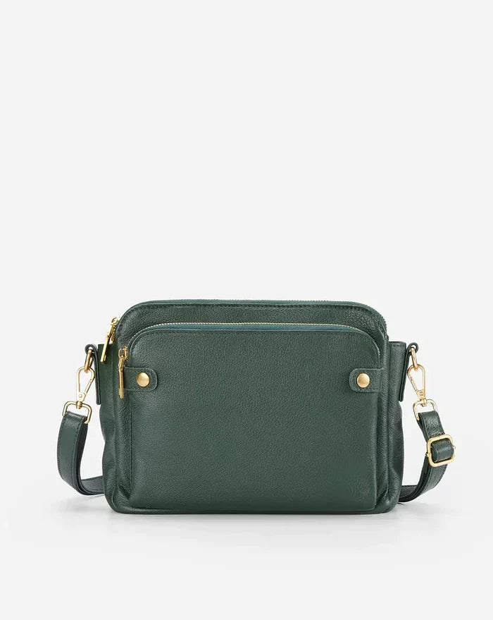 Skórzana torba na ramię - PremierSatchel-Zielony-Trend Polska