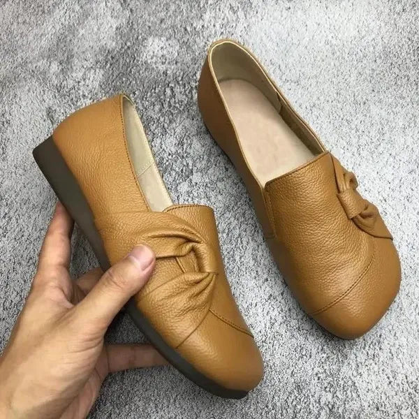 Skórzane buty damskie z antypoślizgową podeszwą – Aurora-Braun-35-Trend Polska