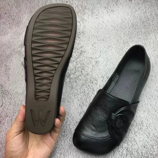 Skórzane buty damskie z antypoślizgową podeszwą – Aurora-Czarny-35-Trend Polska