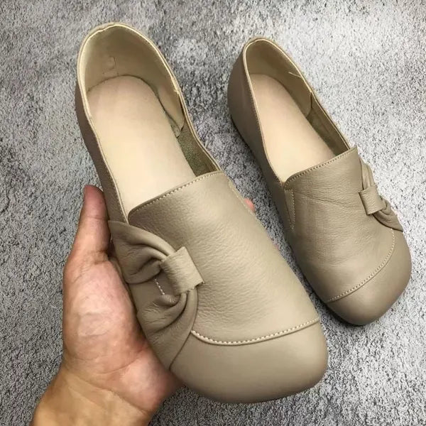 Skórzane buty damskie z antypoślizgową podeszwą – Aurora-Czarny-35-Trend Polska
