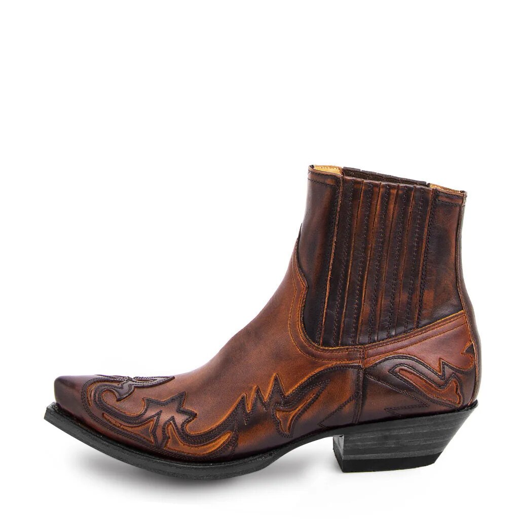 Skórzane kowbojskie buty uniseks - Maverick-Brązowy-35-Trend Polska