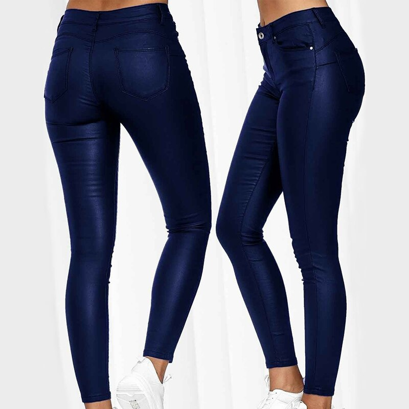Skórzane legginsy z wysokim stanem – Raffaela-Czarny-S-Trend Polska