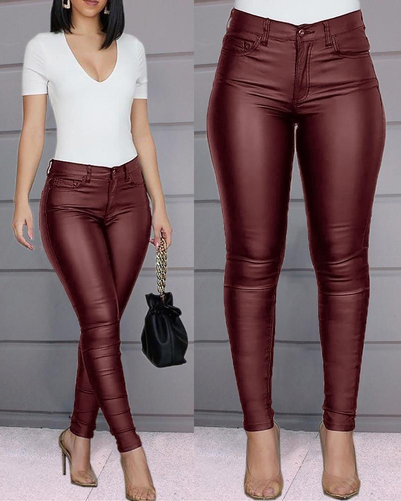 Skórzane legginsy z wysokim stanem – Raffaela-Czarny-S-Trend Polska
