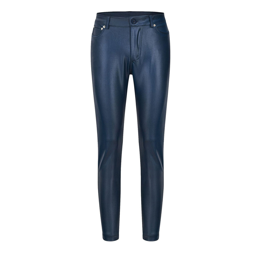 Skórzane legginsy z wysokim stanem – Raffaela-Czarny-S-Trend Polska