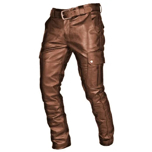 Skórzane spodnie motocyklowe - Diego-Brązowy-S-Trend Polska