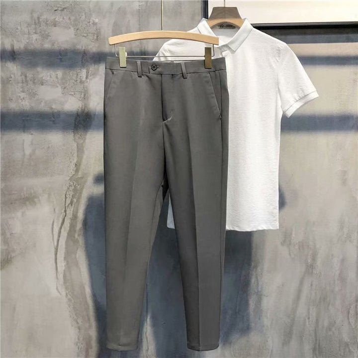 Slim Fit Formalne Męskie Spodnie – Milan-Ciemnoszary-28-Trend Polska