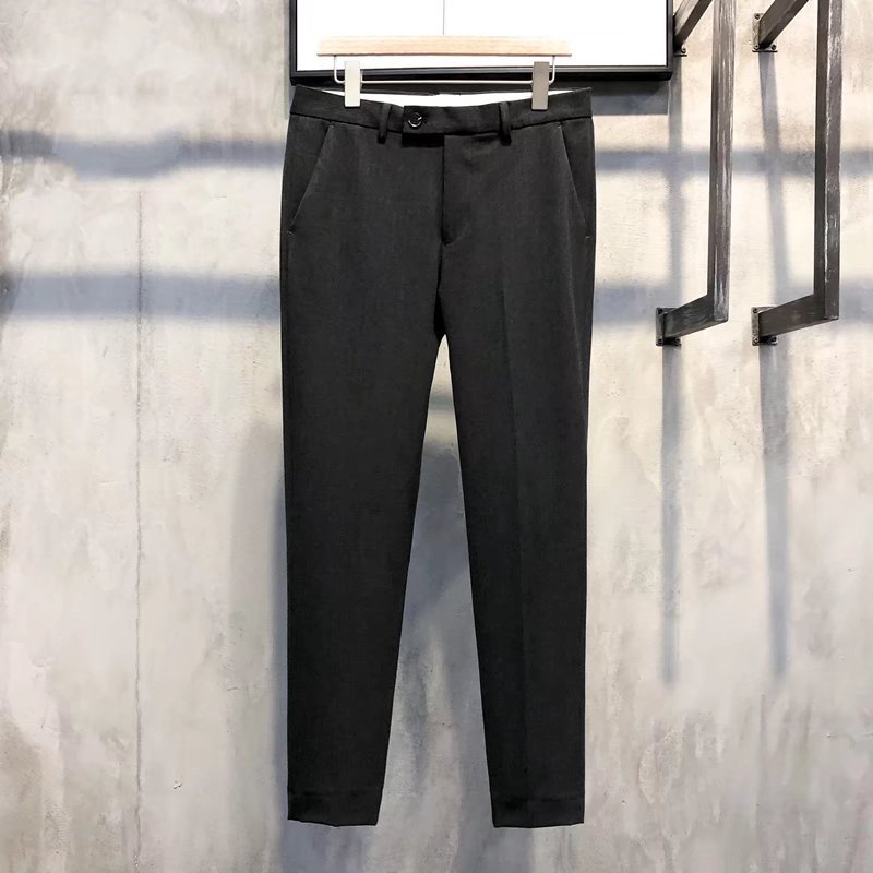 Slim Fit Formalne Męskie Spodnie – Milan-Czarny-28-Trend Polska