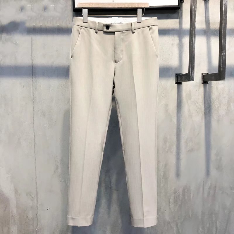 Slim Fit Formalne Męskie Spodnie – Milan-Khaki-28-Trend Polska