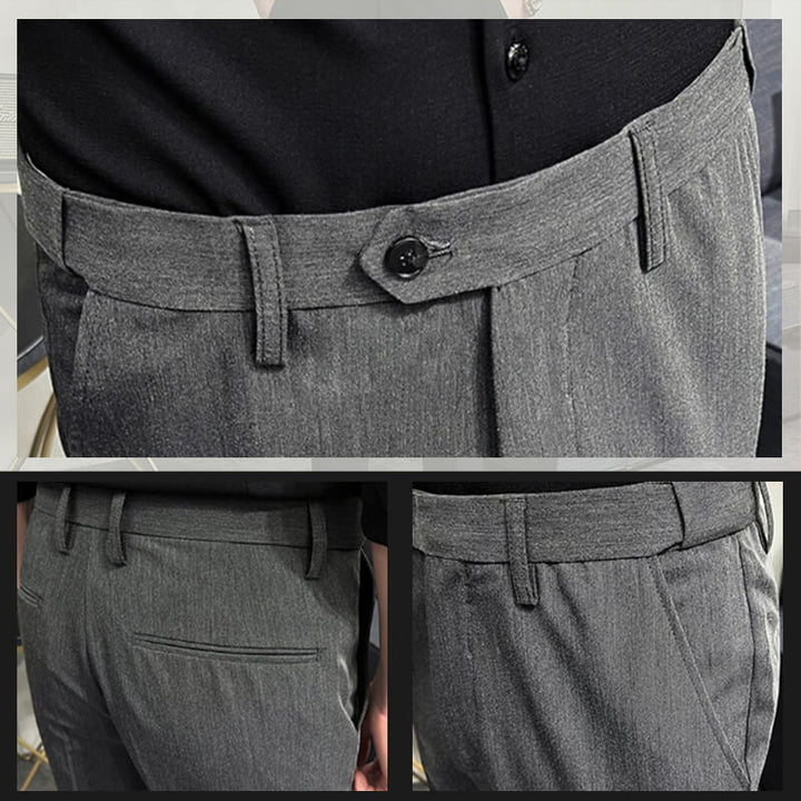 Slim Fit Formalne Męskie Spodnie – Milan-Czarny-28-Trend Polska