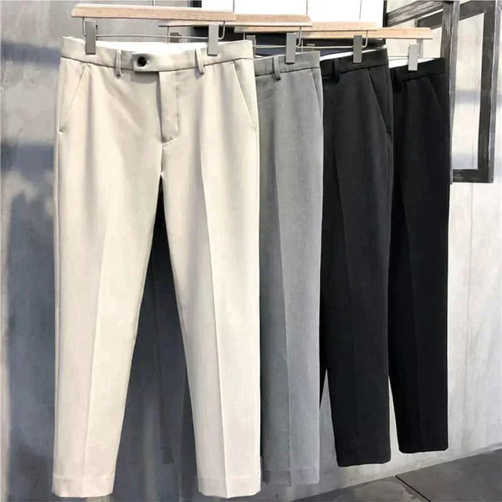 Slim Fit Formalne Męskie Spodnie – Milan-Czarny-28-Trend Polska