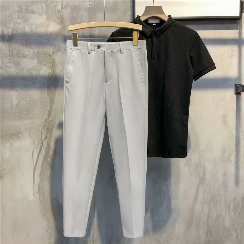 Slim Fit Formalne Męskie Spodnie – Milan-Czarny-28-Trend Polska