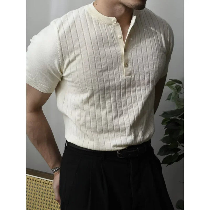 Slim Fit Męska koszulka polo z zamkiem błyskawicznym – Fabrizio-Czarny-S-Trend Polska