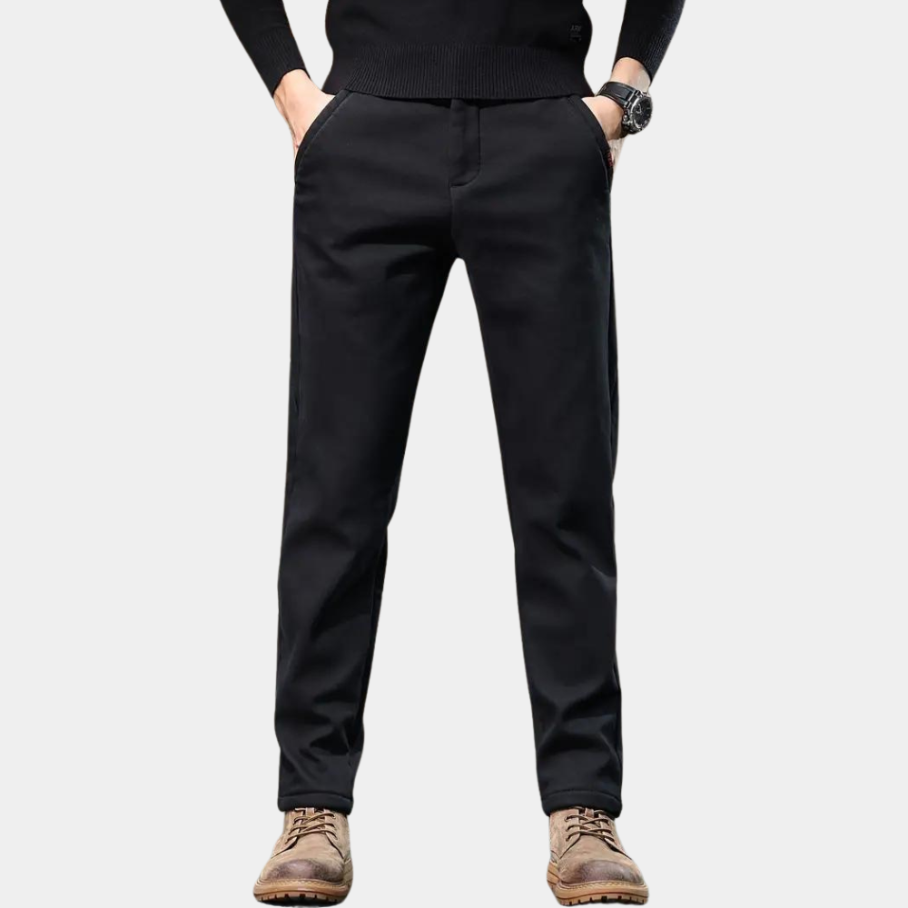 Slim Fit Semi-Formelne Spodnie Męskie - Luca-Czarny-36-Trend Polska