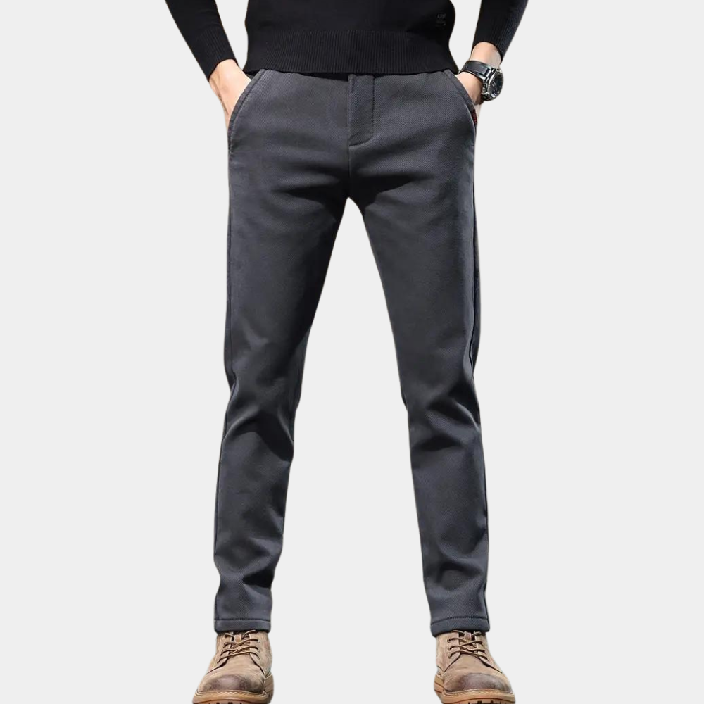Slim Fit Semi-Formelne Spodnie Męskie - Luca-Szary-36-Trend Polska