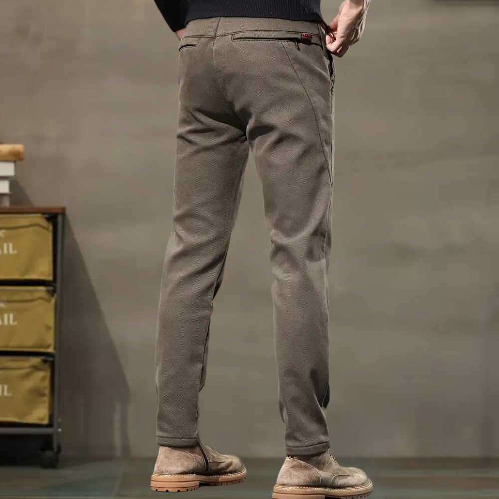 Slim Fit Semi-Formelne Spodnie Męskie - Luca-Brązowy-36-Trend Polska