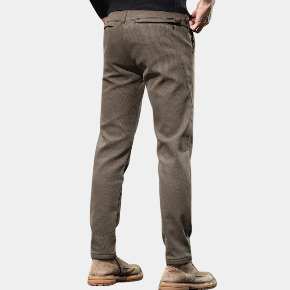 Slim Fit Semi-Formelne Spodnie Męskie - Luca-Brązowy-36-Trend Polska