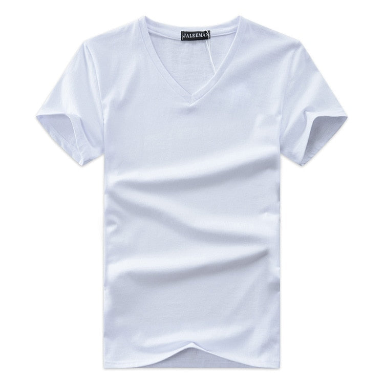 Slim Fit T-shirt męski z dekoltem w serek 1+1 GRATIS – Wygodne i odpowiednie na co dzień – Jonas-Czarny-S-Trend Polska