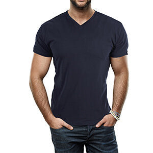 Slim Fit T-shirt męski z dekoltem w serek 1+1 GRATIS – Wygodne i odpowiednie na co dzień – Jonas-Czarny-S-Trend Polska