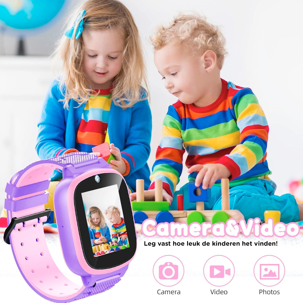 Smartwatch dla Dzieci z Monitoringiem - SafeScout-Różowy-Trend Polska