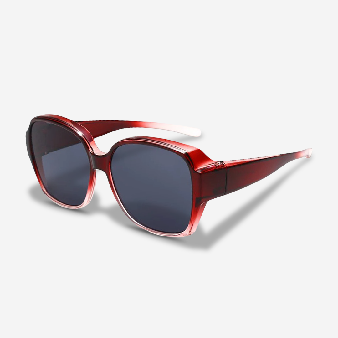 Snap-On Okulary przeciwsłoneczne dla osób noszących okulary – ClipRay-Czerwony-Trend Polska