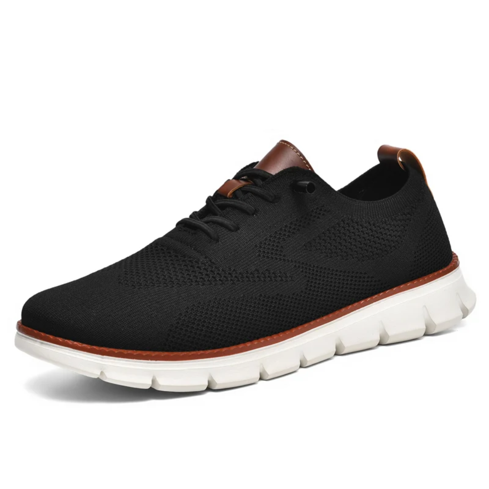 Sneakers męskie ortopedyczne z dzianiny – Bram-Czarny-39-Trend Polska