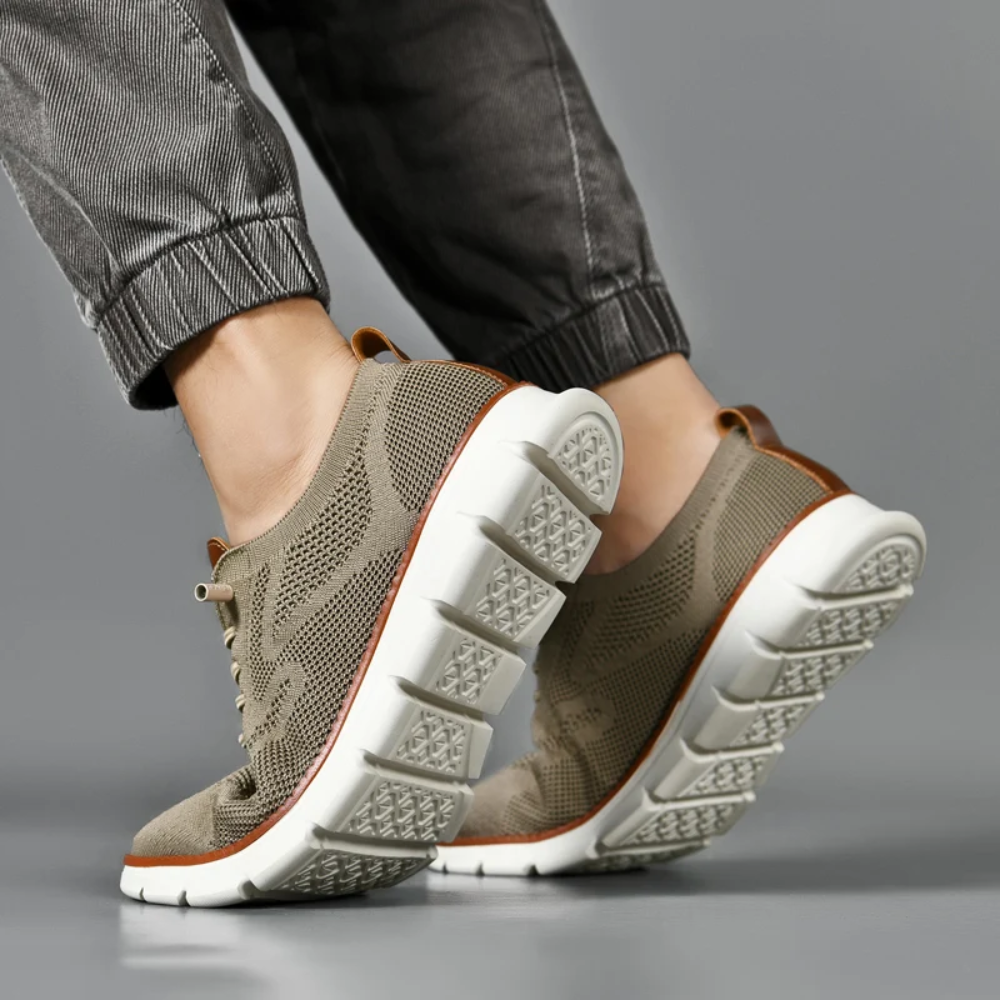 Sneakers męskie ortopedyczne z dzianiny – Bram-Biały-39-Trend Polska