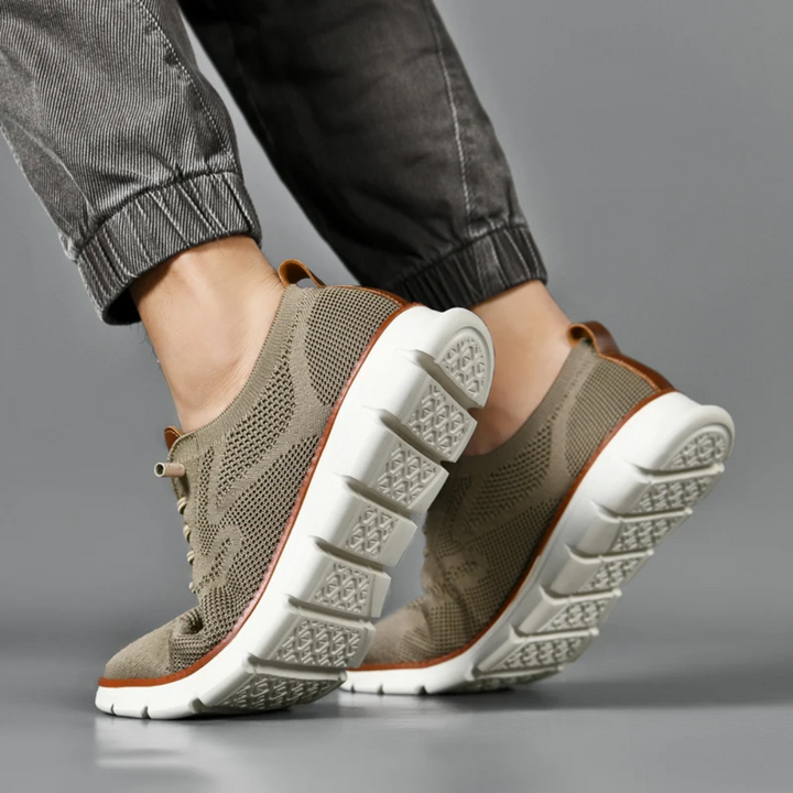 Sneakers męskie ortopedyczne z dzianiny – Bram-Biały-39-Trend Polska