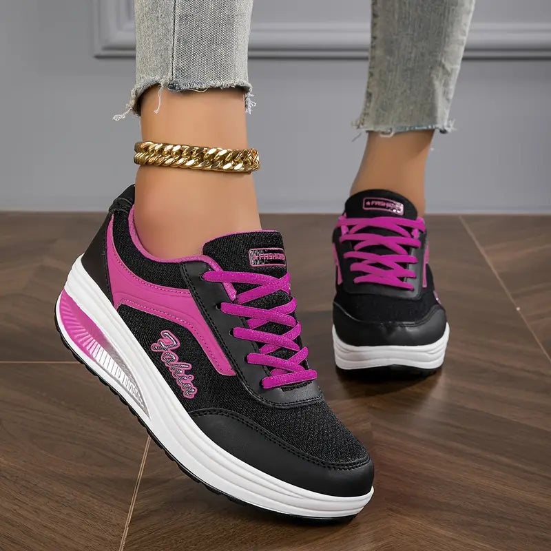 Sneakers ortopedyczne damskie - Ariana-Czarny z fioletowym-35-Trend Polska