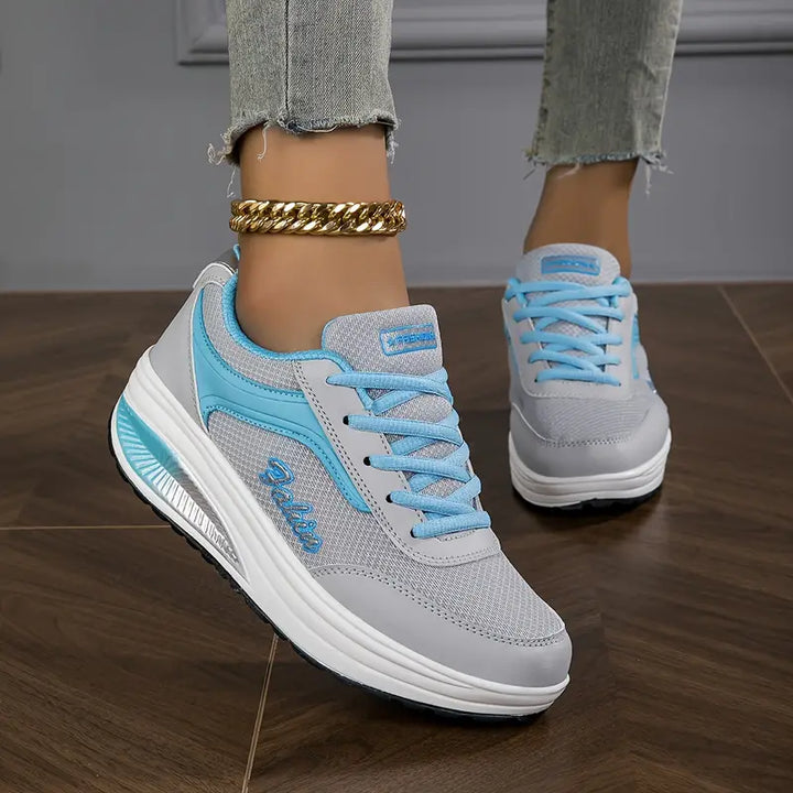 Sneakers ortopedyczne damskie - Ariana-Szary z niebieskim-35-Trend Polska