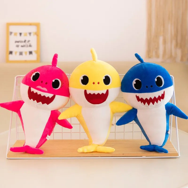 Śpiewająca rekina przytulanka z muzyką i światłem - GlowShark-Żółty-Przytulisko-Trend Polska