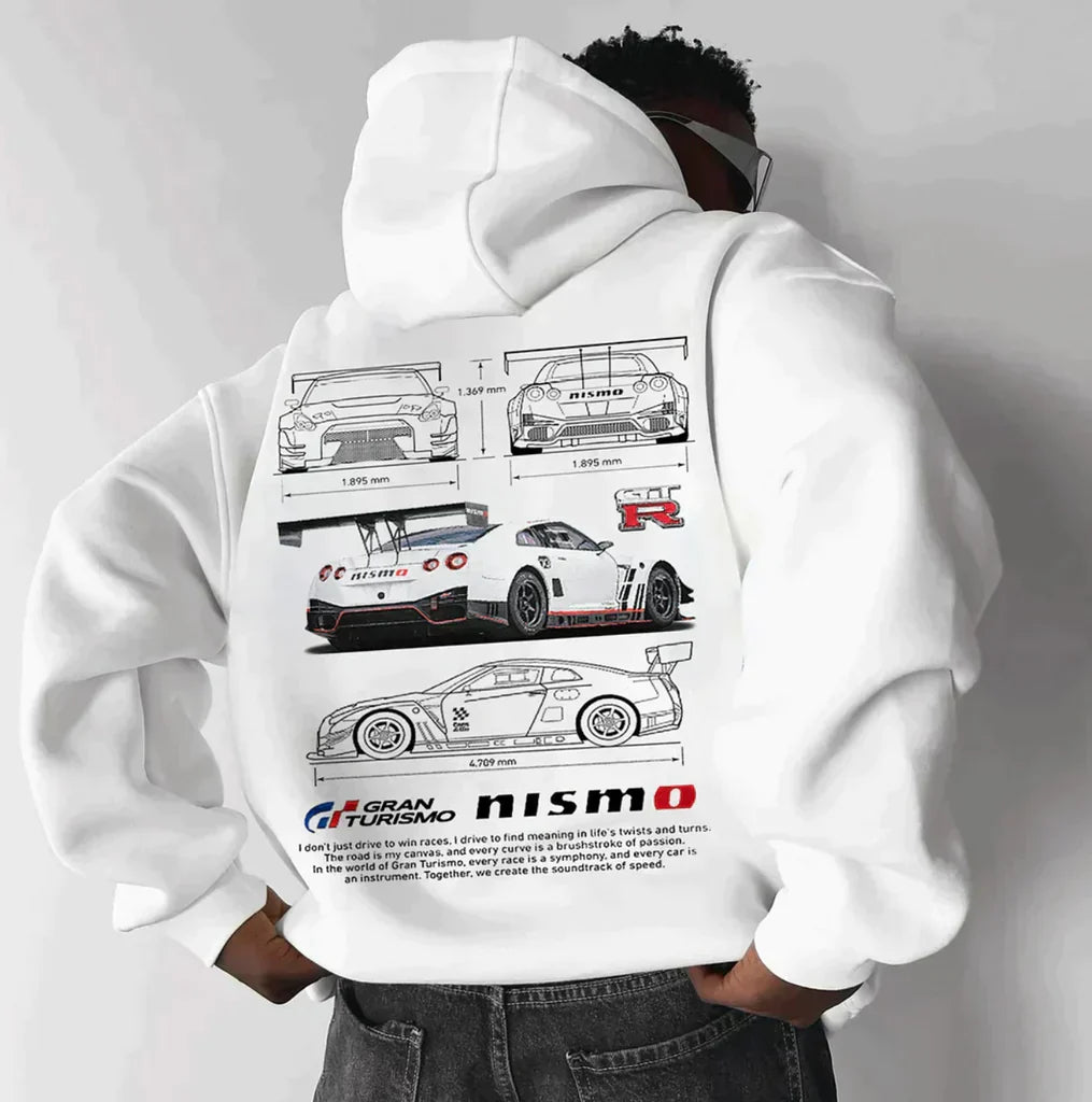 Sportowa bluza z kapturem Racing - Max-Biały C-S-Trend Polska
