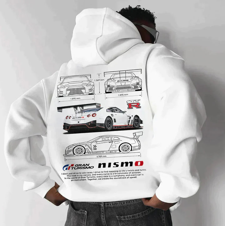 Sportowa bluza z kapturem Racing - Max-Biały C-S-Trend Polska