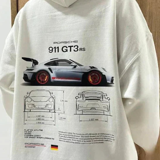 Sportowa bluza z kapturem Racing - Max-Biały-S-Trend Polska