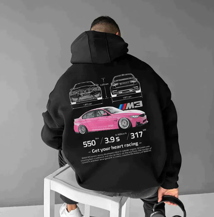 Sportowa bluza z kapturem Racing - Max-Czarny-S-Trend Polska