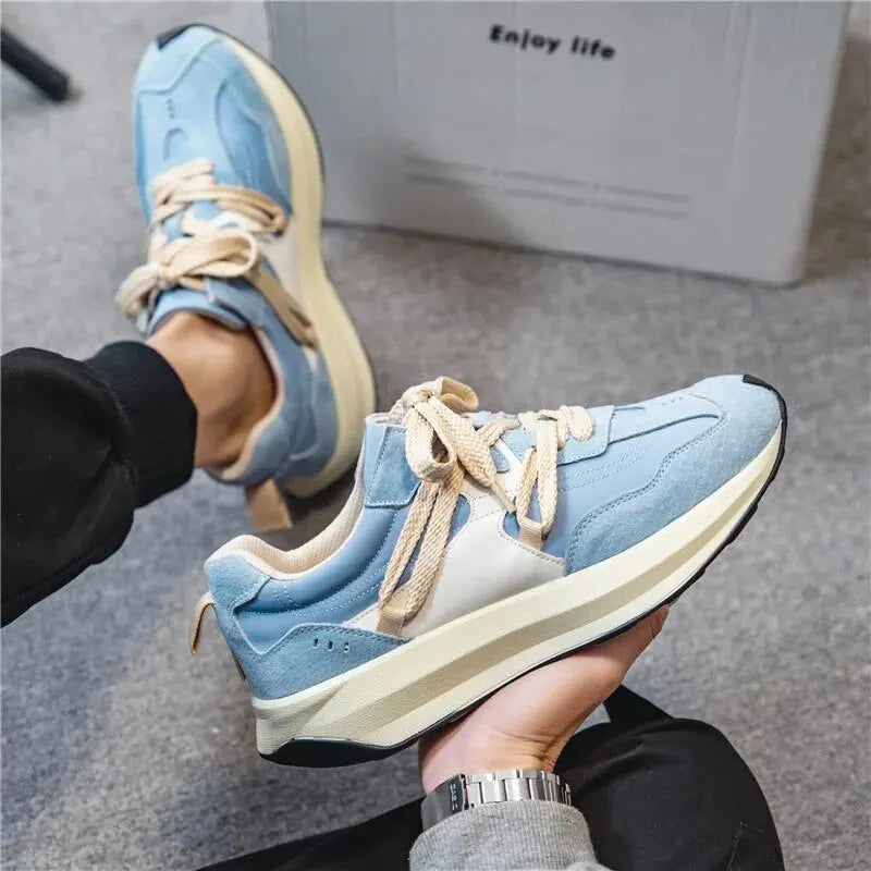 Sportowe elastyczne męskie sneakersy - Lars-39-Szary-Trend Polska