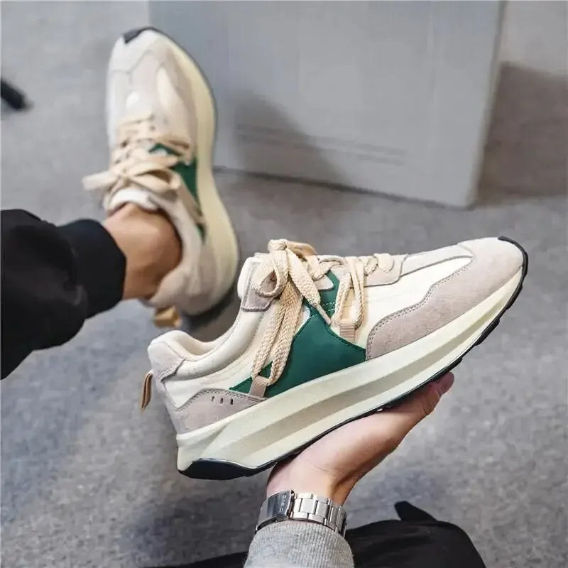Sportowe elastyczne męskie sneakersy - Lars-39-Szary-Trend Polska