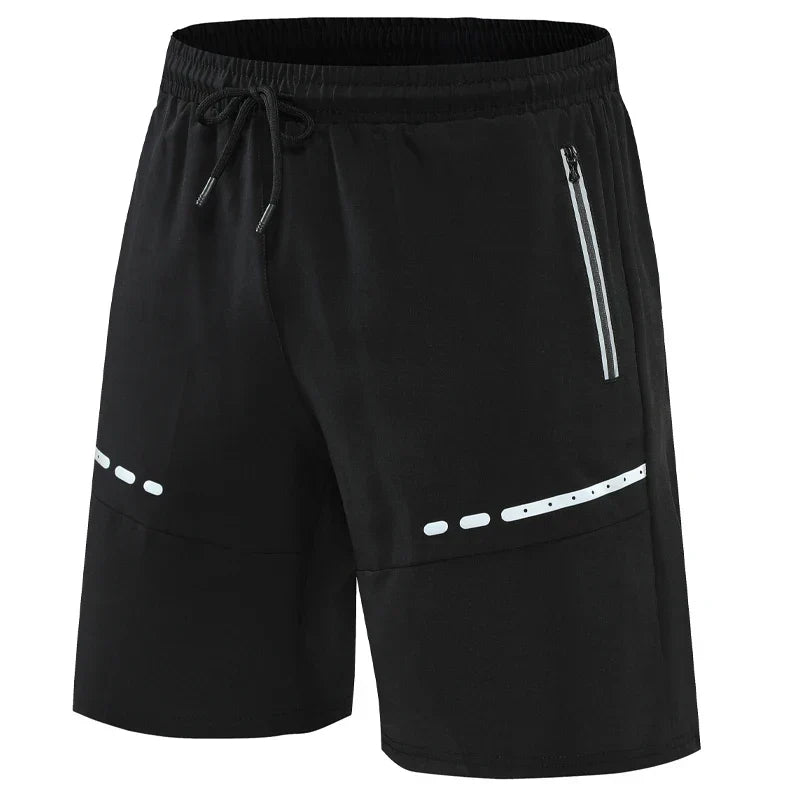 Sportowe i stylowe slim-fit szorty treningowe z kieszeniami na zamek błyskawiczny – Kian-Czarny-S-Trend Polska