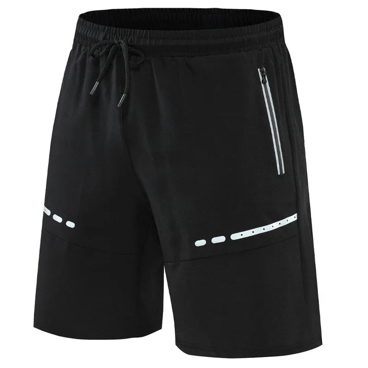 Sportowe i stylowe slim-fit szorty treningowe z kieszeniami na zamek błyskawiczny – Kian-Czarny-S-Trend Polska