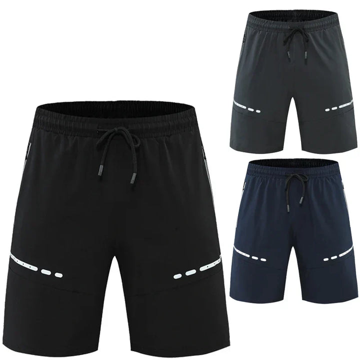 Sportowe i stylowe slim-fit szorty treningowe z kieszeniami na zamek błyskawiczny – Kian-Czarny-S-Trend Polska