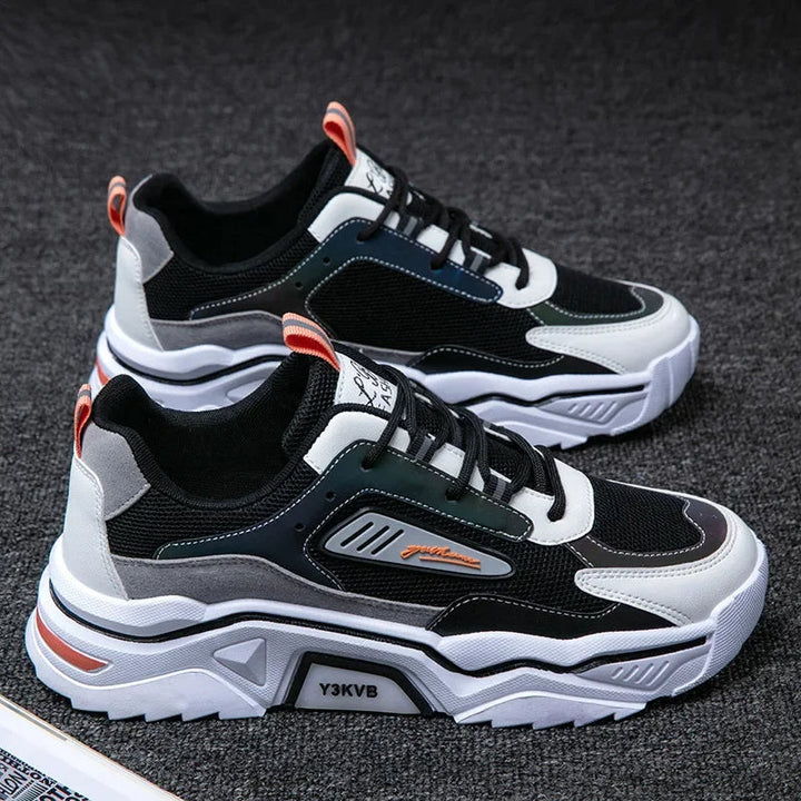 Sportowe sneakersy - StrideFlex-39-Czarny pomarańczowy-Trend Polska
