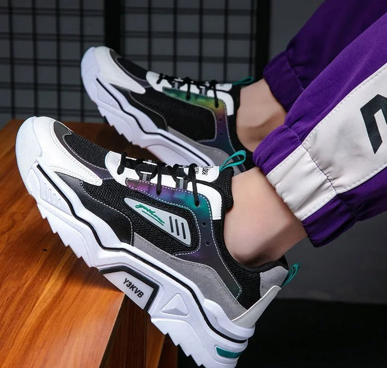 Sportowe sneakersy - StrideFlex-39-Czarny zielony-Trend Polska