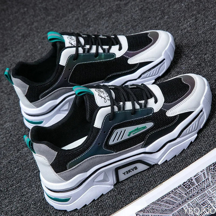 Sportowe sneakersy - StrideFlex-39-Czarny zielony-Trend Polska