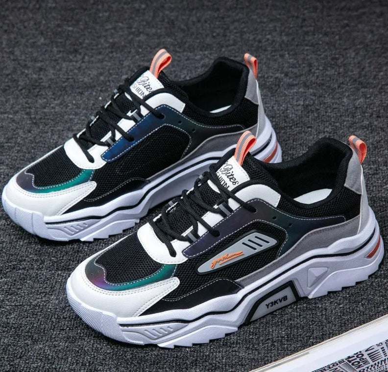 Sportowe sneakersy - StrideFlex-39-Czarny zielony-Trend Polska